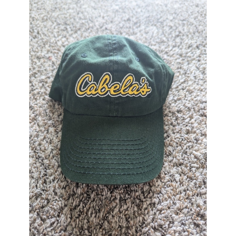 CABELA'S - Green - One‎ Size Adjustable STRAPBACK Baseball Cap Hat